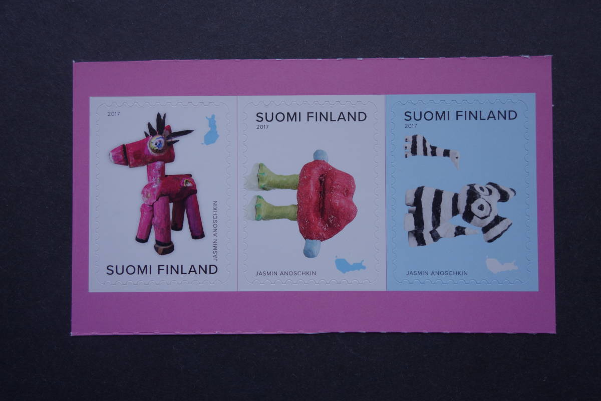 外国切手:フィンランド切手 「芸術」(ヤスミン・アノシュキンの作品)3種連刷 未使用拍卖