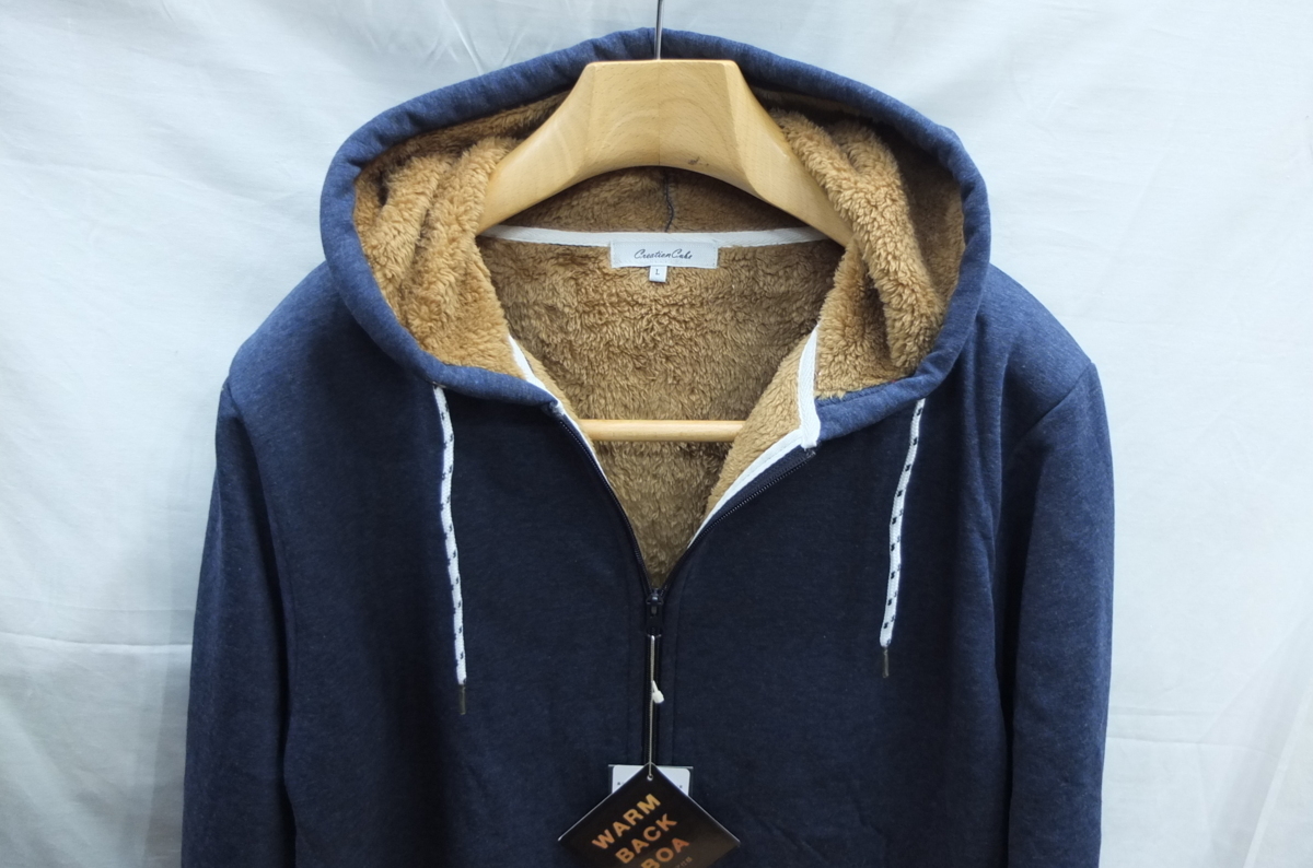 ★送料割引!ヨットパーカ スウェットパーカ 裏ボアフリース 防寒 Mサイズ 紺 CREATION CUBE★未使用格安!拍卖