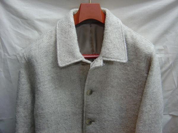 ★送料割引!ショートコート ブルゾン ステンカラー ソフトツィード M表示 L相当 ライトグレィ time shifter★未使用格安!拍卖