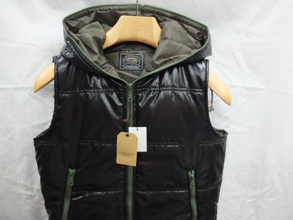 ★送料割引!中綿ベスト ベストパーカ ブルゾン 防風 防寒 ポリエステルシレ加工 Mサイズ 黒 PANASPUR★未使用格安!拍卖
