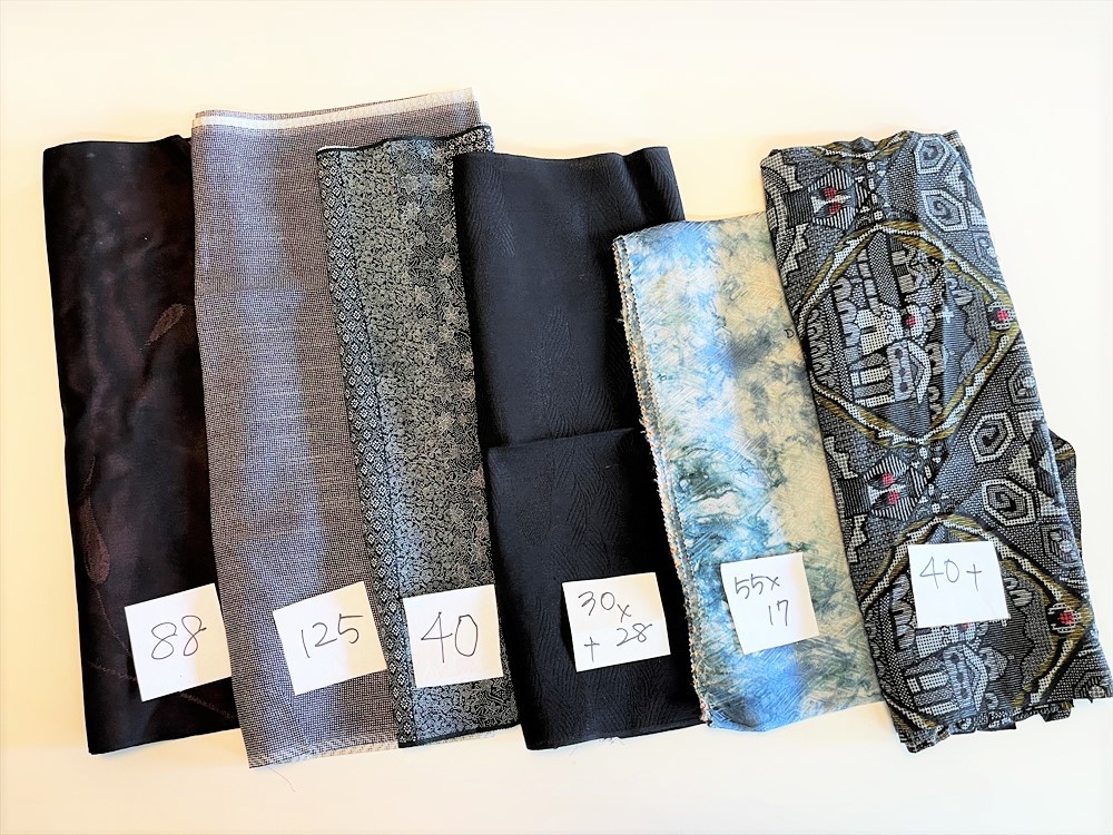 花とら●リサイクル 端切れセット 江戸小紋 黒系 暗系 リメイク 素材 細工用 220918拍卖