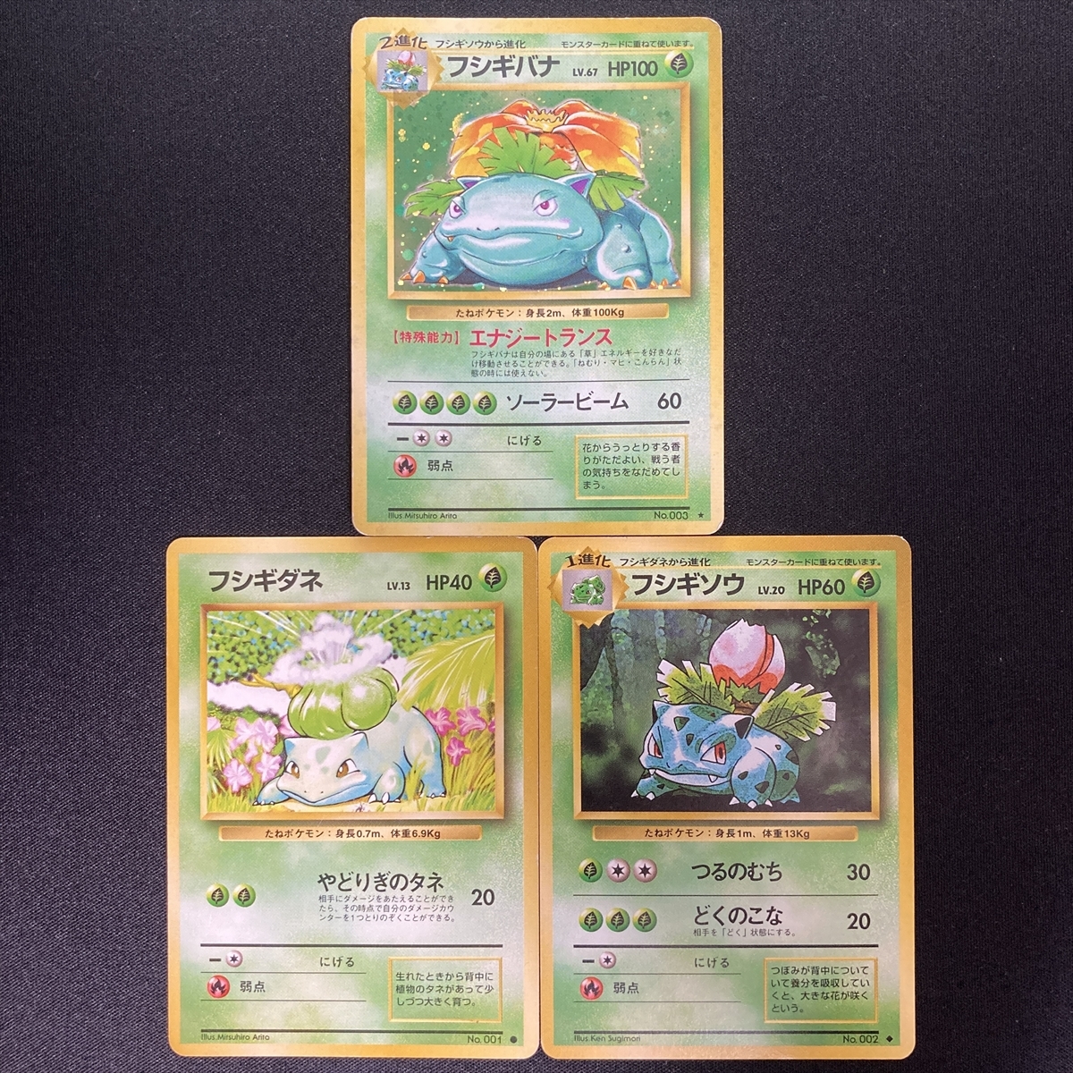 Venusaur Ivysaur Bulbasaur Pokemon Card 003 Base Holo ポケモン カード フシギバナ フシギソウ フシギダネ ポケカ ホロ 旧裏面 210811拍卖