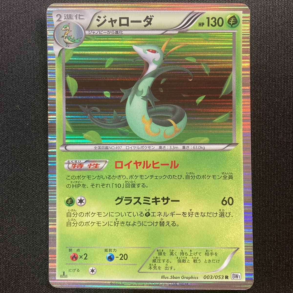 Serperior N0.003/053 BW1 Pokemon Card 1st Edition Holo Japanese 2010 ポケモン カード ジャローダ ポケカ ホロ 210626拍卖