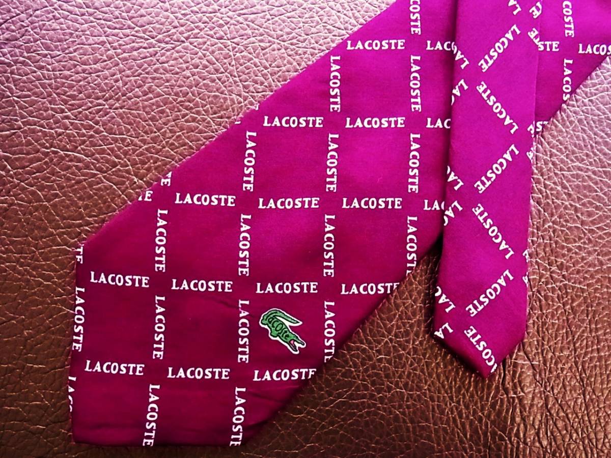 bvr4435♪良品♪ラコステ【わにロゴ入】ネクタイ★拍卖