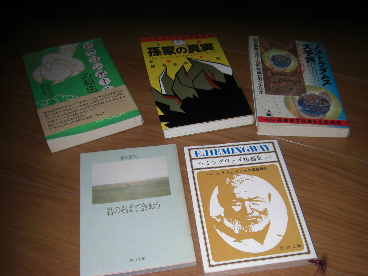 5冊セット 君のそばで会おう ヘミングウェイ短編集 ノストラダムス大予言 孫家の真実 ドラゴンボールのひみつ拍卖
