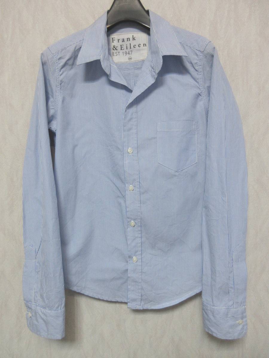 Frank&Eileen フランクアンドアイリーン BARRY/ストライプシャツ スカイブルー レディース XXS yg1881拍卖