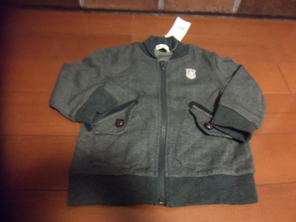 値下げ 新品 フーセンウサギ 男児 ジャケット ジャンパー グレー サイズ90 切手可 クリックポスト発送可拍卖