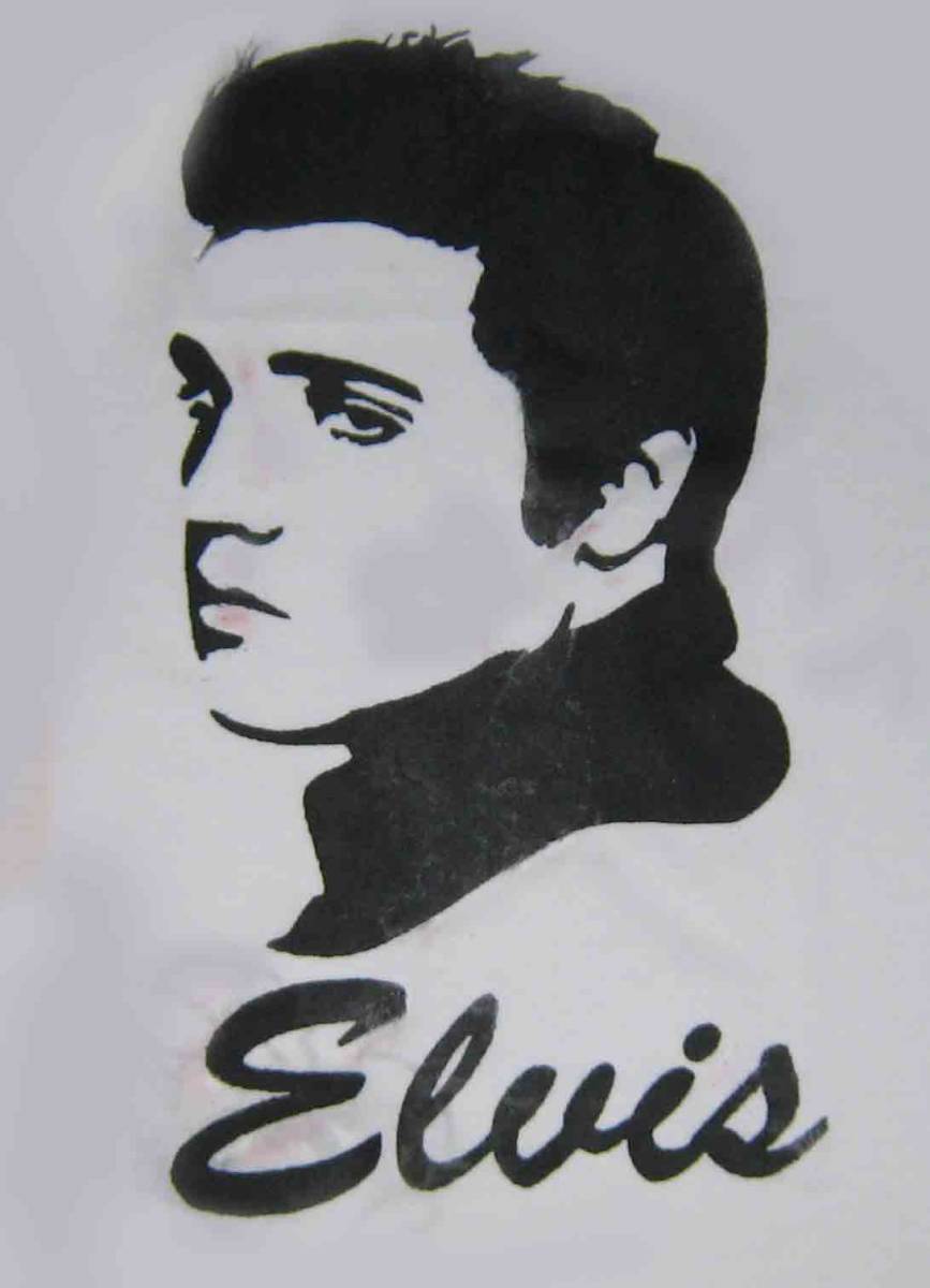 エルビス・プレスリー Elvis Aron Presley ★ 白地に黒 M .L.2L.3L の4サイズから選べます拍卖