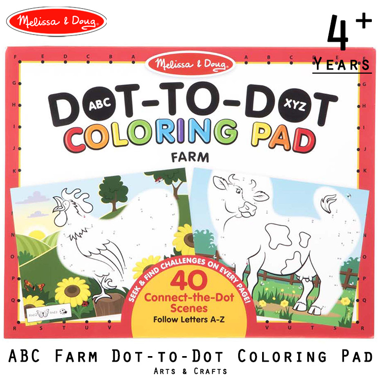 点つなぎ 子供 ドリル ファーム 塗り絵 アルファベット 数字 ABC プレゼント 子ども おもちゃ メリッサ&ダグ Melissa&Doug拍卖