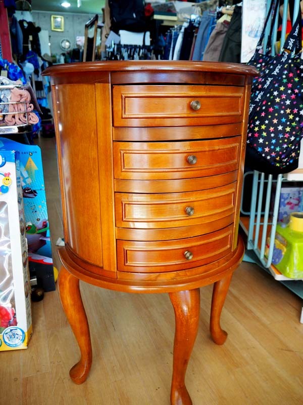 ◆アンティーク コンソールチェスト 半円 アクセサリー 引出4段 猫脚 ネコ脚 キャビネット 寝室 クローゼット 花台 ヴィンテージ◆拍卖