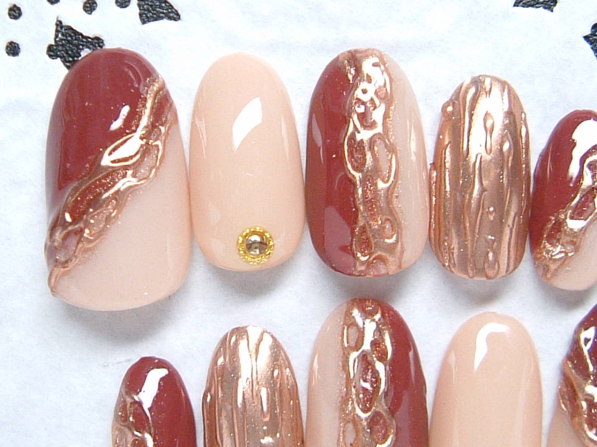 Y★即決【ショート】ミラーライン★秋冬★ネイルチップ★807拍卖