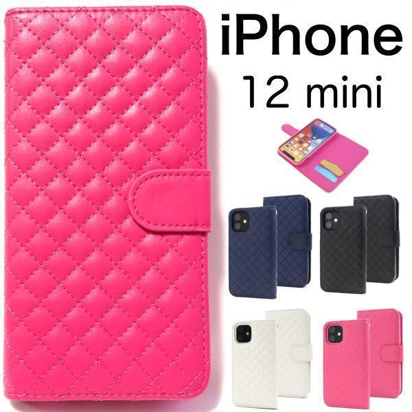 iphone12mini ケース 12mini ケース キルティング手帳型 アイフォン アイホン スマホケース拍卖