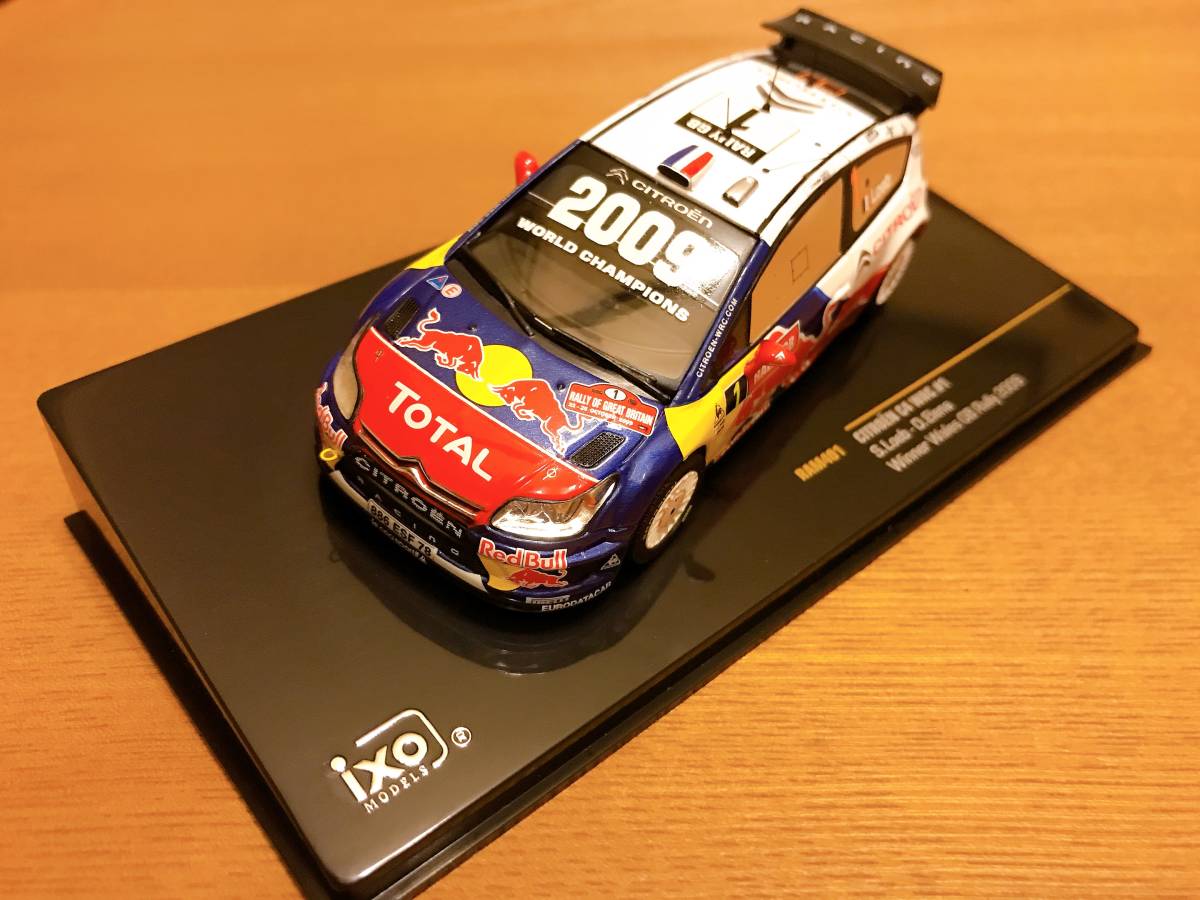 1/43 IXO 【RedBull】 シトロエン・C4 WRC #1 S.ローブ組 ラリーGB優勝 2009拍卖