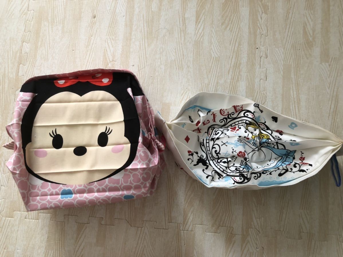 ハンドメイド しゅばっとエコバッグ ミニーマウス 不思議の国のアリス 2点セット 未使用 ALICE エコバック ディズニー拍卖