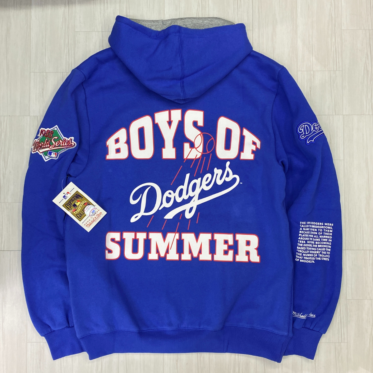 USA正規品 【3XL】 Mitchell&Ness ミッチェル&ネス MLB ロサンゼルス ドジャース Team Origins プルオーバー パーカー 青 LA Dodgers拍卖