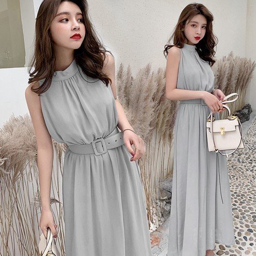 cjx1152★【グレー/フリーサイズ】 ワンピース レディース ロング ドレス シフォン マキシ丈 オールインワン フォーマル 結婚式拍卖