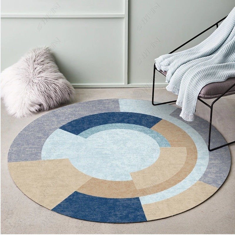 TZX983★サイズ変更可 キャンバスコーヒーテーブル ラウンドマット シンプル 回転バスケット ソフト 寝室 140cm×140cm 8拍卖