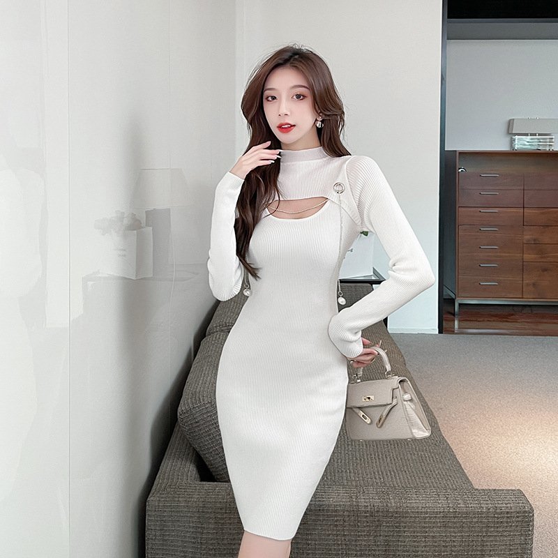 LYW1808★ワンピース ひざ丈スカート レディース ガールズ 長袖 フォーマル 通勤 大人 カジュアル オシャレ拍卖