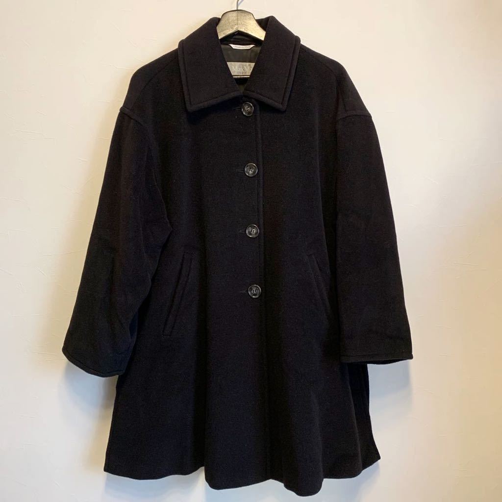 MAX MARA マックスマーラ オーバーコート シングルコート 36 ステンカラーコート ブラック イタリア製♪拍卖