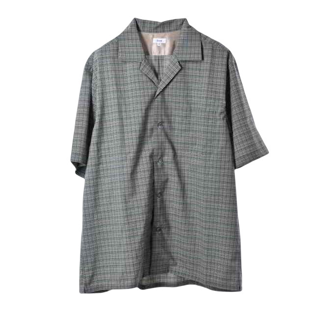 美品 Scye ガンクラブ チェック オープンカラー シャツ 38 カーキ サイ KL4CBHBL60拍卖