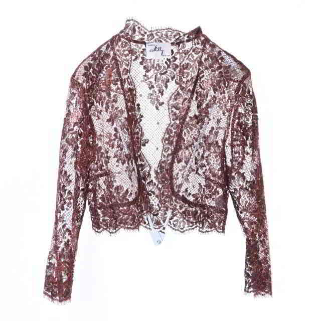 美品 MILLY レース ラメ カーディガン 2 ブラウン ミリー KL4CSLK271拍卖