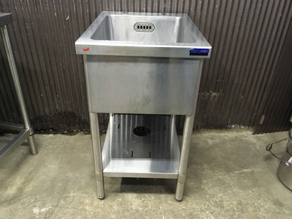 S190727F@ステンレス1槽シンク W450×D600×H800★K9拍卖