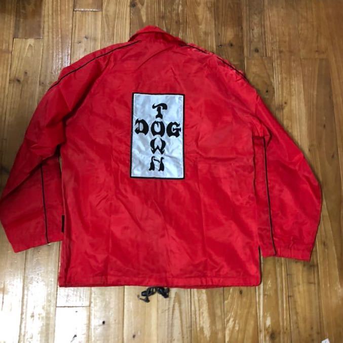 ◇DOG TOWN ドッグタウン 長袖 ナイロンジャケット レッド フルジップ拍卖