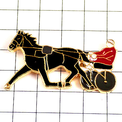 ピンバッジ・一頭立ての馬車レース競馬ジョッキー赤い騎手◆フランス限定ピンズ◆レアなヴィンテージものピンバッチ拍卖