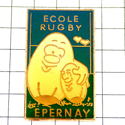 ピンバッジ・ラグビー球のカップル二人◆フランス限定ピンズ◆レアなヴィンテージものピンバッチ拍卖