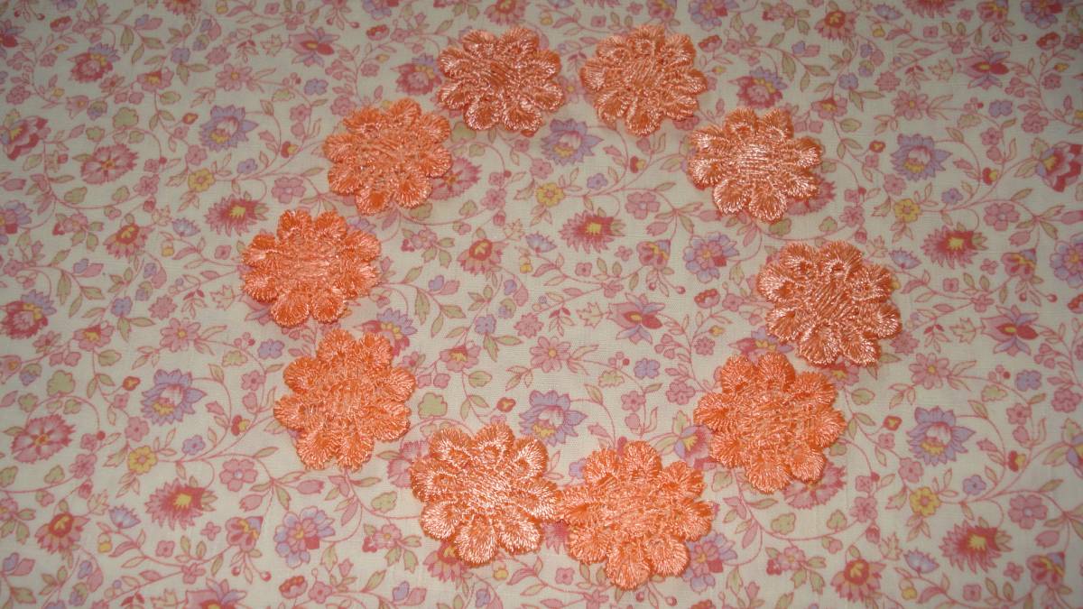 花モチーフ(オレンジ)約2.5cm 10個セット拍卖