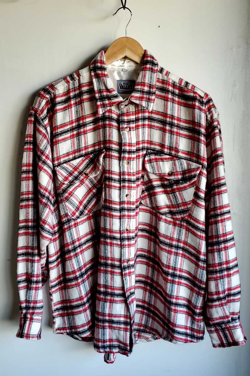 723◆ヨーロッパ古着 STONE VALLEY チェック柄シャツ size4 赤×黒×白 長袖 アクリルシャツ 中古 USED拍卖