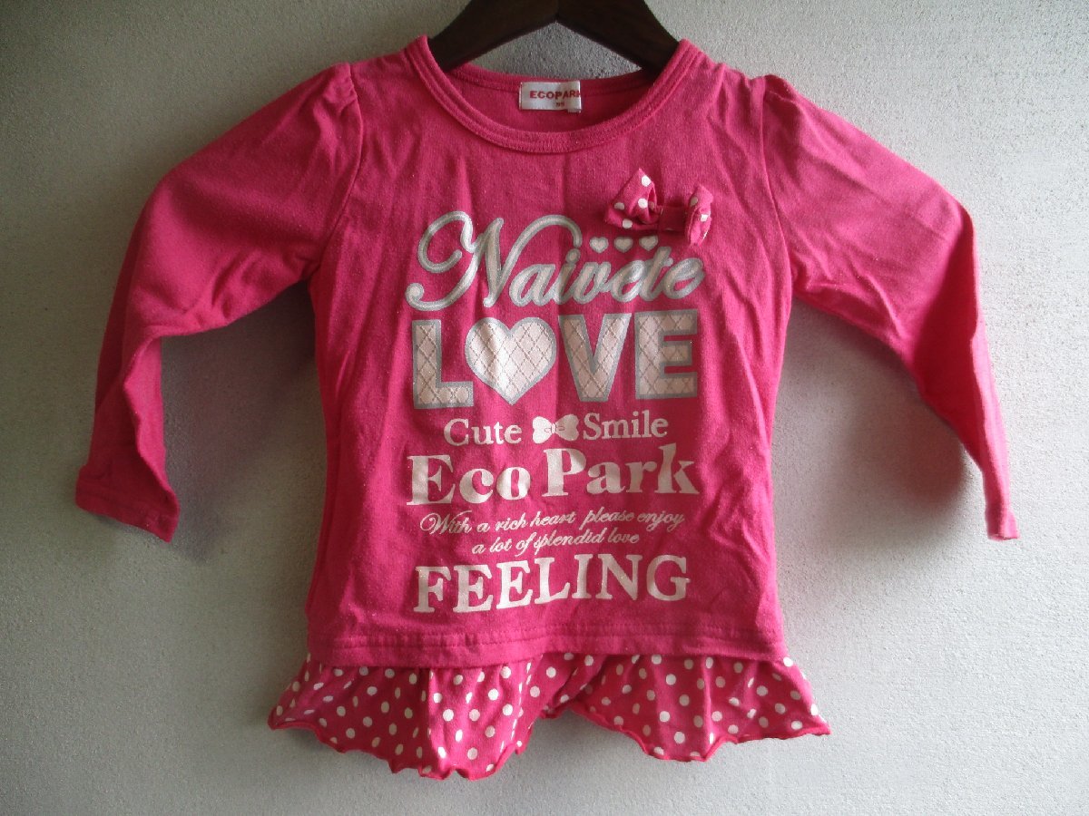 【ECOPARK】 長袖Tシャツ ベビー服 サイズ:95 色:ピンク 身丈:37 身幅:26 肩幅:24/EAT拍卖