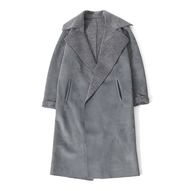 古着 HAN KJOBENHAVN ハンコペンハーゲン ボアライニング フェイクムートンコート M ロングコート メンズ拍卖