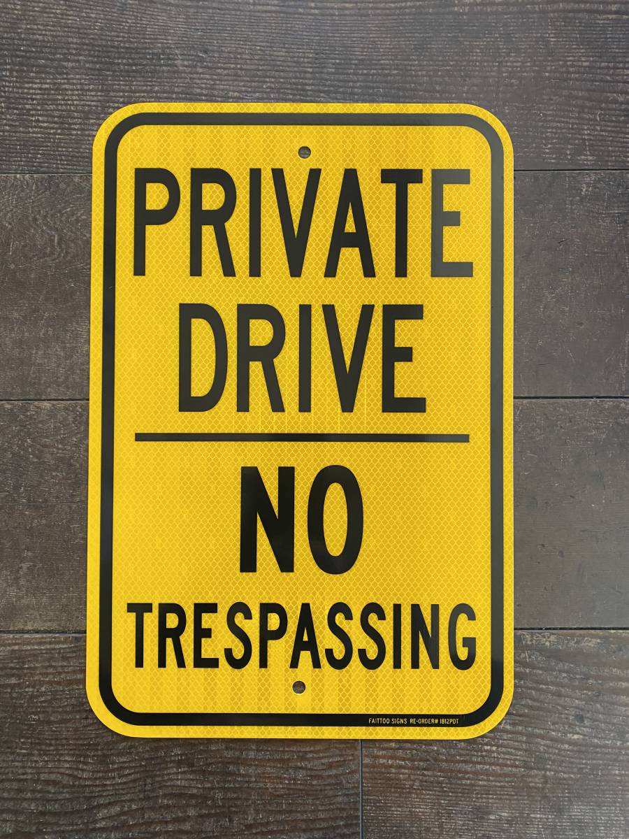 ★新品★アメリカ 看板 PRIVATE DRIVE 私道 立入禁止 ストリート ウォールサイン 標識 ガレージ 世田谷 ガレージ インテリア SA-33拍卖