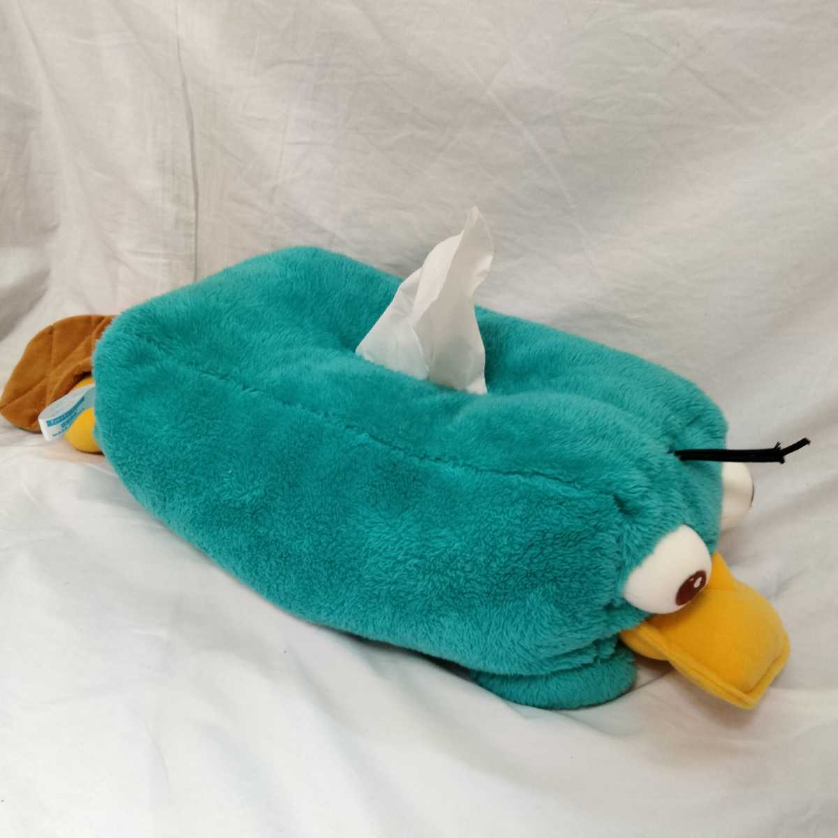 かものはしペリー ティッシュカバー ティッシュケース ぬいぐるみ くちばしからしっぽまで52cm 220902拍卖