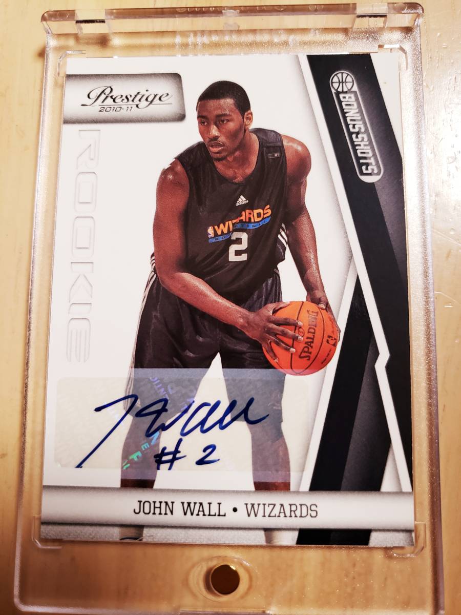 レア Rookie 99枚限定 サイン 2010 -11 Panini Prestige Bonus shots JOHN WALL Auto RC ( /99) / ジョン ウォール Autograph NBA拍卖