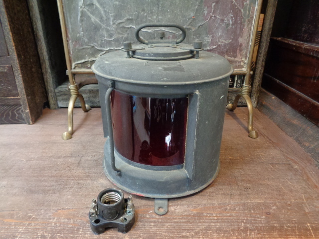 【昭和レトロな信号灯】アイアン古道具シグナルアンティーク骨董インテリアインダストリアルレールウェイ鉄道ライトランプランタン拍卖