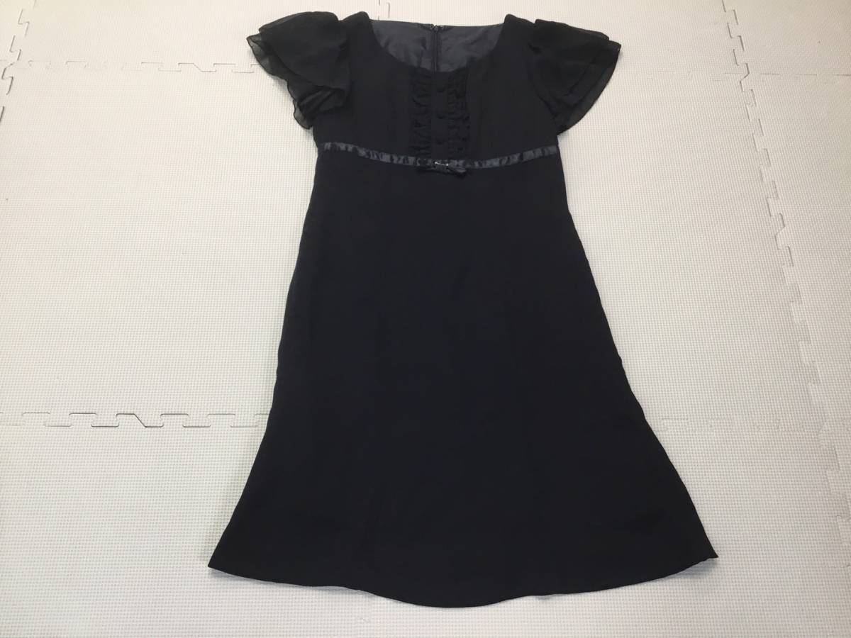 CW-HW7 新品【COLLTER】フォーマル ワンピース サイズ 7号/黒/半袖フリル/ワンピース/フォーマル/レース/小さめサイズ拍卖