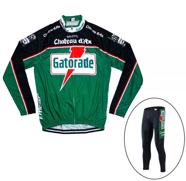 新品 長袖 レトロデザイン 上下セット No10 Lサイズ イタリア サイクルジャージ ウェア メンズ サイクリング MTB ロードバイク 自転車拍卖