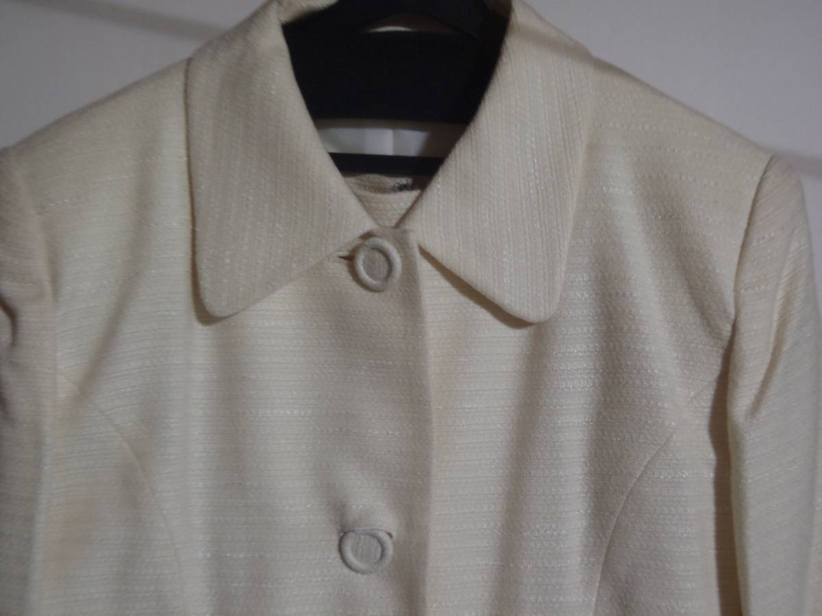 スーツ ワンピース オフホワイト 白 卒業、入学式 9AR アンサンブル拍卖