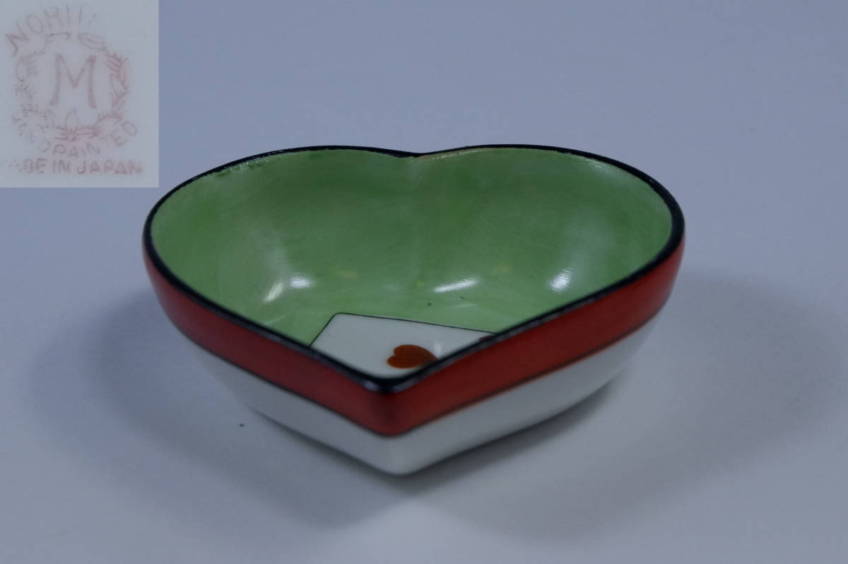オールドノリタケ トランプ柄 ピンディッシュ ハート形 Noritake-M印メイドインジャパン アールデコ 里帰り拍卖