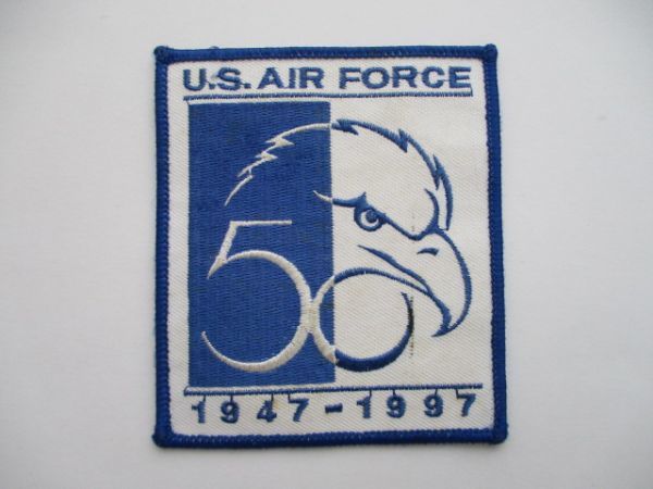 【送料無料】アメリカ空軍50周年U.S.AIR FORCE 1947-1997パッチ刺繍ワッペン/50TH ANNIVERSARYエアフォースAIR FORCE米空軍USAF米軍US M50拍卖