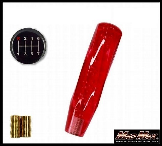 MADMAX トラック用品 ツイスト シフトノブ 泡 200mm レッド ふそう スーパーグレート用/変換アダプター付【送料800円】拍卖