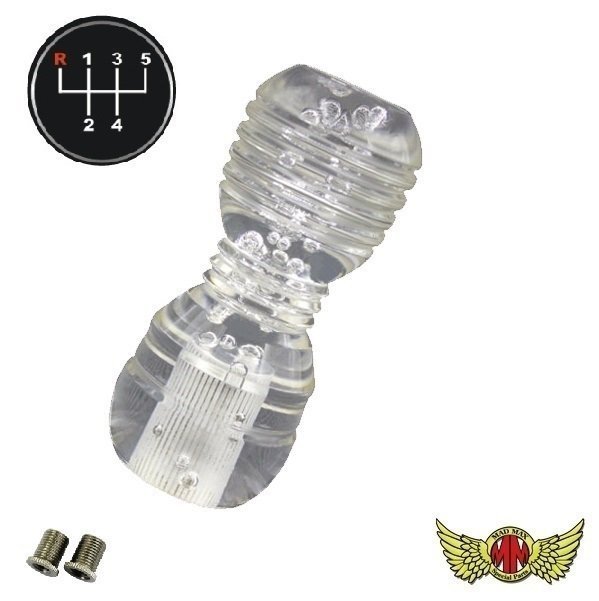 MADMAX トラック用品 DENMAシフトノブ 泡 100mm クリア いすゞ 07エルフ用/変換アダプター付【送料800円】拍卖