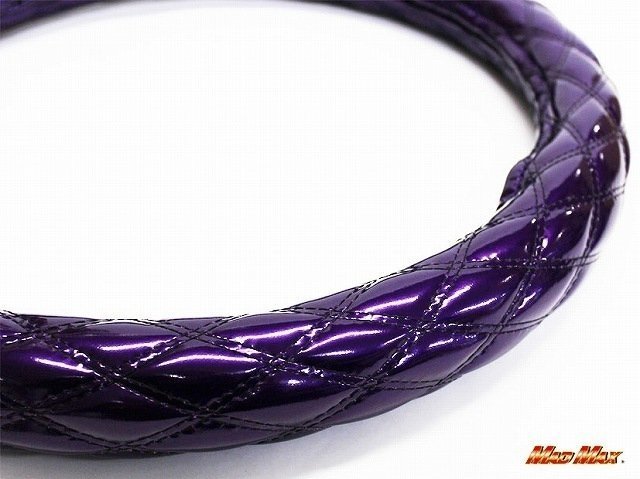 【送料800円】トラック用品 国産 エナメル パープル/ブラック ダブルステッチ ハンドルカバー 2HSサイズ拍卖