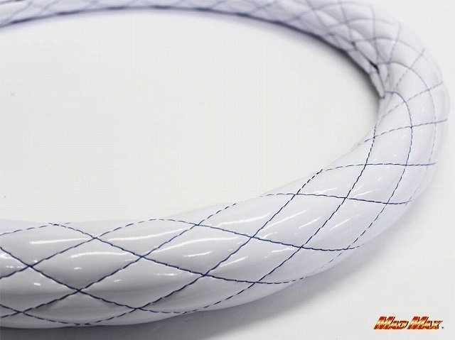 【送料800円】トラック用品 国産 エナメル ホワイト/ライトブルー シングルステッチ ハンドルカバー 2HM拍卖