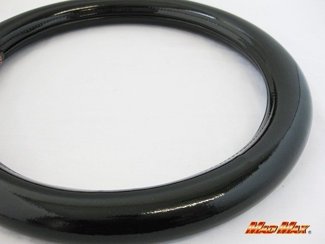 【送料800円】カー用品 国産 ステッチなし エナメル ブラック ハンドルカバー Mサイズ/ステアリングカバー拍卖