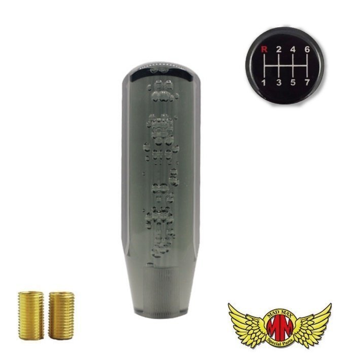 MADMAX トラック用品 クリスタル シフトノブ 泡 150mm スモーク 日野 プロフィア用/変換アダプター付【送料800円】拍卖