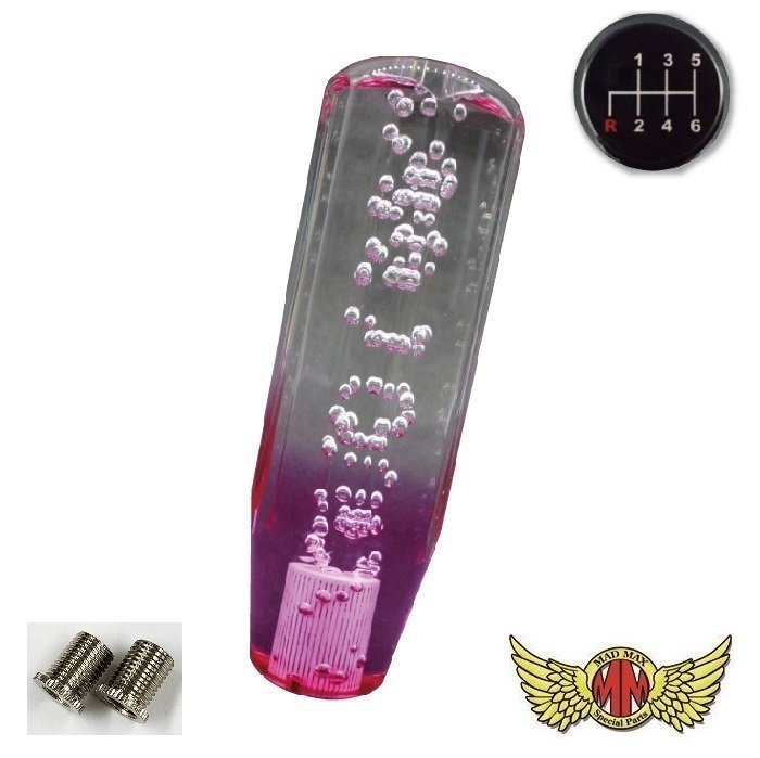 MADMAX トラック用品 クリスタル シフトノブ 泡 150mm クリア/パープル 日野レンジャープロ用/変換アダプター付【送料800円】拍卖