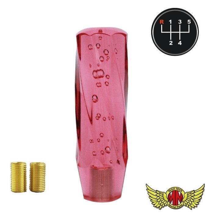 MADMAX トラック用品 ツイスト シフトノブ 泡 150mm レッド いすゞ 07エルフ用/変換アダプター付【送料800円】拍卖
